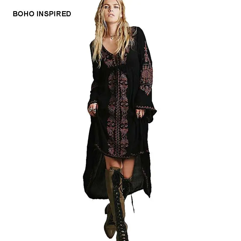 Long V-Neck Dress