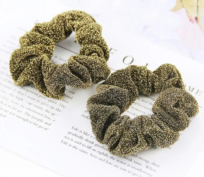 Metalic Glitter Hair Scrunchies