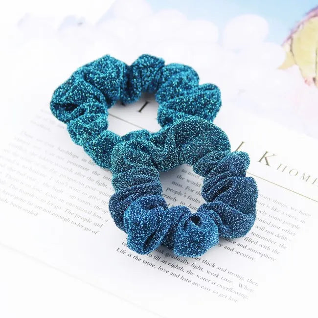 Metalic Glitter Hair Scrunchies