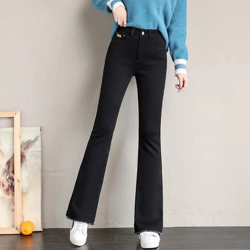 Winter Warm Bell-Bottoms Jeans